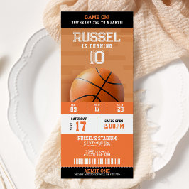 Convites Bilhete de Festa de aniversário de basquete
