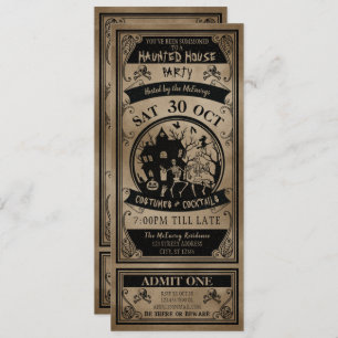 Convites Bilhete de Festa de Halloween de Vintage Huneen