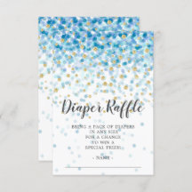 Bilhete de Fralda de Confetti Azul