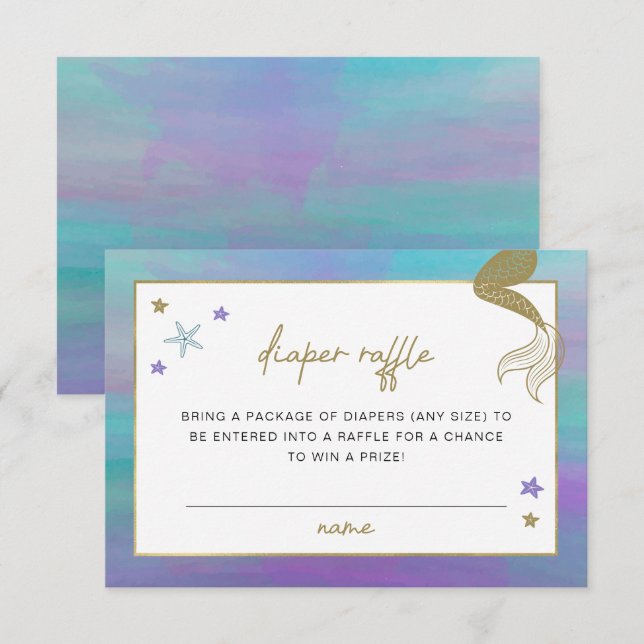 Convites Bilhete de Fralda Tropical de Praia da Serena Sere (Frente/Verso)