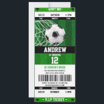 Convites Bilhete de Futebol Pessoal - Aniversário para kId<br><div class="desc">Bilhete de Futebol Pessoal - Convite para Crianças! Projetado para parecer um verdadeiro ingresso de futebol, este convite vibrante é perfeito para qualquer fã de futebol. Apresentando gráficos dinâmicos de bola de futebol e um layout divertido e desportivo, é fácil personalizar com seus detalhes de eventos. Este convite único terá...</div>
