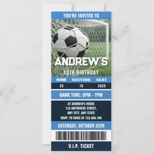 Convites Bilhete de futebol pessoal para aniversário de men