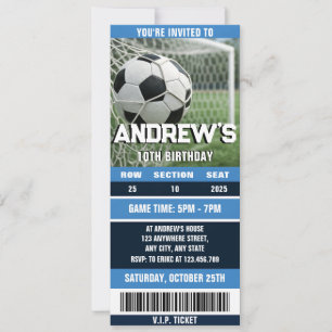 Convites Bilhete de futebol pessoal para aniversário de men