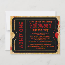 Convites Bilhete de Halloween de Splatter de Papel