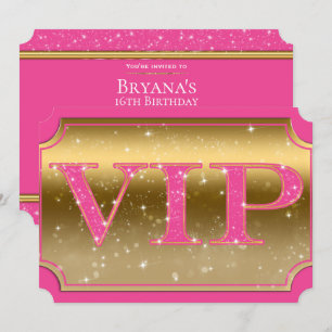 Convites Bilhete de Ingresso para Evento de Festa VIP Pink 