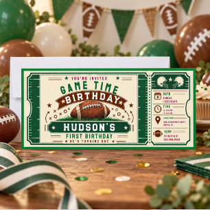 Convites Bilhete de Jogo de Futebol Vintage para Aniversári