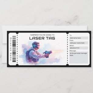 Convites Bilhete de Laser Tag
