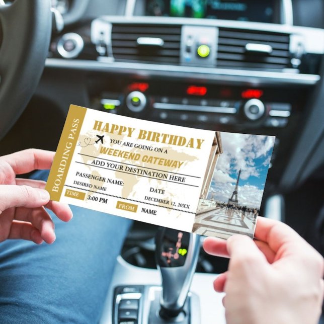 Convites Bilhete de Passagem de Embarque de Aniversário no  (Criador carregado)