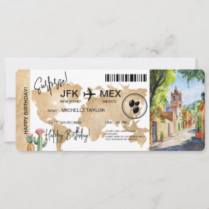 Convites Bilhete de Passagem de Embarque de Aniversário Sur