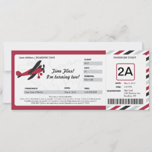 Convites Bilhete de Passagem de Embarque do Avião Vintage