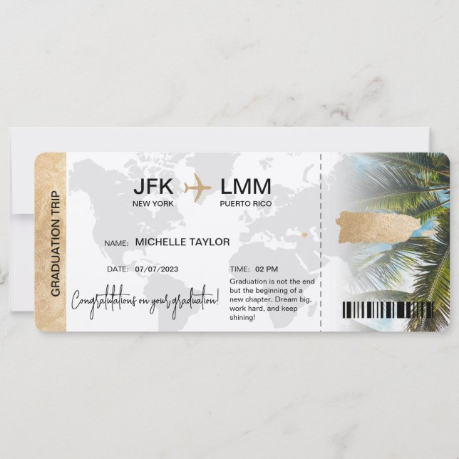 Convites Bilhete de Passagem de Embarque Surpresa - Porto R (Frente)