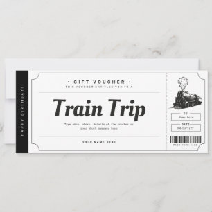 Convites Bilhete de Passagem de Trem Surpresa Voucher de Pr