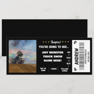 CONVITES BILHETE DE PRESENTE DE CAMINHÃO MONSTRO SURPRESA