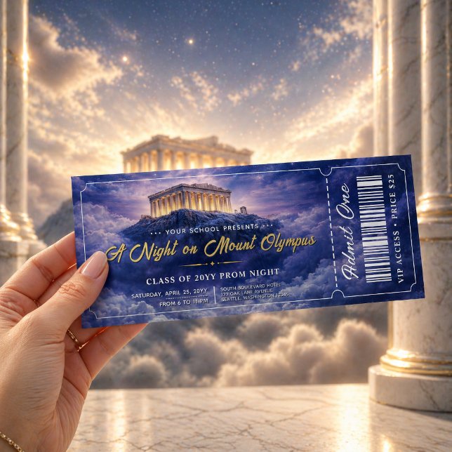Convites Bilhete de Prom Trendy Uma Noite no Monte Olimpo (A Night on Mount Olympus Trendy Prom Ticket Invitation)