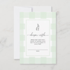 Convites Bilhete de Rifa de Fralda de Coelho Gingham Verde