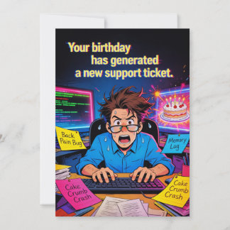 Convites Bilhete de Suporte de Aniversário Feliz