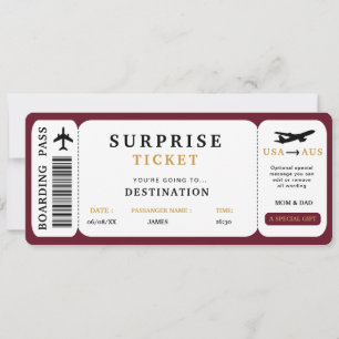 Convites Bilhete de Viagem Surpresa Passagem de Embarque Vi