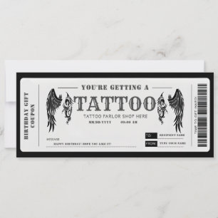 Convites Bilhete de voucher de Tatuagem Pessoal