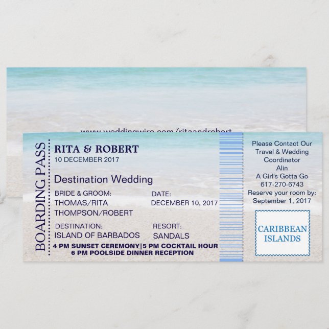 Convites Bilhete-Destino da passagem de embarque do (Frente/Verso)