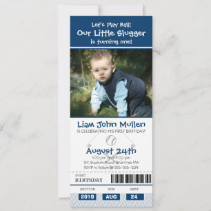 Convites Bilhete do aniversário do basebol