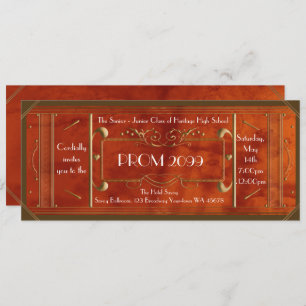 Convites bilhete do BAILE DE FORMATURA do art deco, luxo de