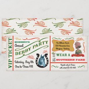 Convites Bilhete do partido da corrida de cavalos de Derby