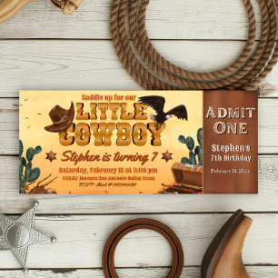 Convites Bilhete do Pequeno Cowboy