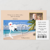 Bilhete Embarcado Destino de Casamento de Passagem