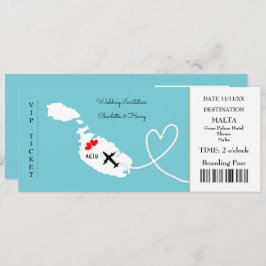 Convites Bilhete Embarque Pass Casamento Destino Malta