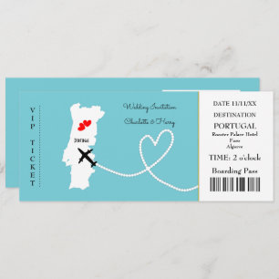 Convites Bilhete Embarque Pass Casamento Destino Portugal