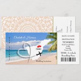 Convites Bilhete Embarque Pass Casamento Destino Tenerife