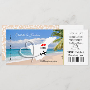 Convites Bilhete Embarque Pass Casamento Destino Tenerife
