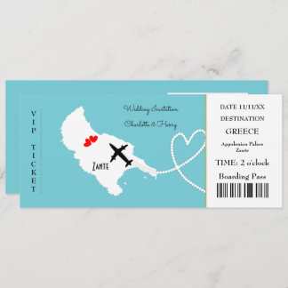 Convites Bilhete Embarque Pass Casamento Destino Zante