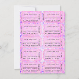 Convites Bilhetes cor-de-rosa do Raffle dos confetes para