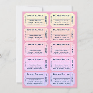 Convites Bilhetes da Rifa de Fraldas