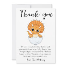 bilhetes de agradecimento de chá de bebê com mensa