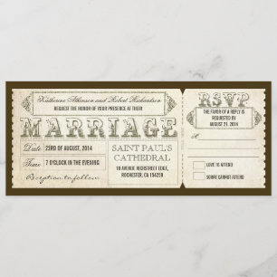 Convites bilhetes de casamento antigos & RSVP