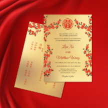 BILINGUE Flor de Oriente Vermelha | Casamento Chin