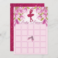 Bingo Chá de fraldas Rosa Ballerina