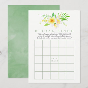 Convites Bingo Chá de panela Exótico Frangipani