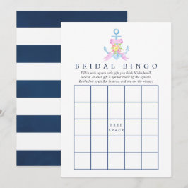 Convites Bingo Chá de panela Floral Náutico de Aquarela