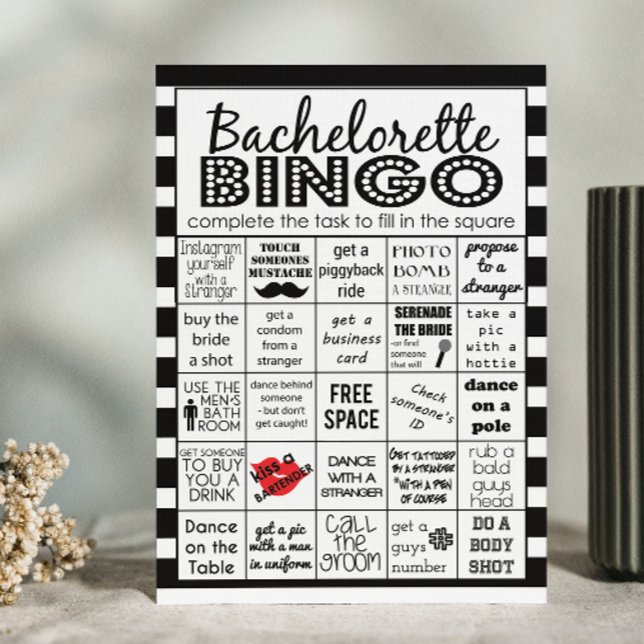 Convites Bingo de Bachelorette em Lado, Jogo de Festas, Des (Criador carregado)