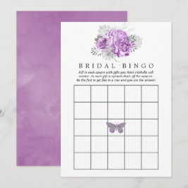 Convites Bingo de Bridal Floral de Púrpura e Prata