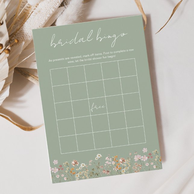 Convites Bingo de Chá de Noiva de Flor Silvestre Boho Jardi (Criador carregado)