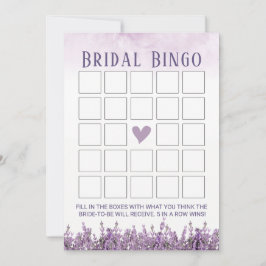 Convites Bingo de Chá de panela Floral de Lavanda Elegante