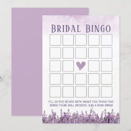 Convites Bingo de Chá de panela Floral de Lavanda Elegante