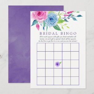 Convites Bingo de Chá de panela Floral Ultra Violet Waterco