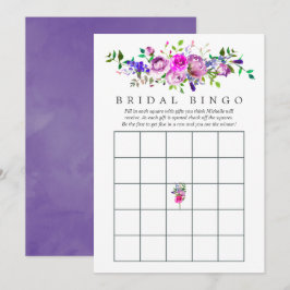 Convites Bingo de Chá de panela Floral Ultra Violet Waterco