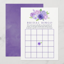 Convites Bingo de Chá de panela Floral Ultra Violet Waterco