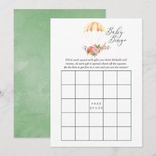Convites Bingo de Chuvade de Bebê Buquê Floral